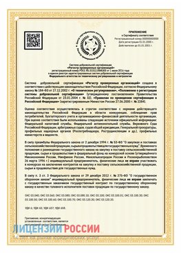 Приложение к сертификату для ИП Тымовское Сертификат СТО 03.080.02033720.1-2020